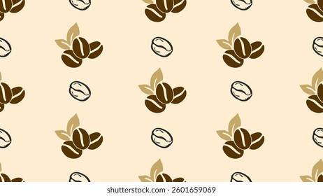 Coffee beans seamless pattern background. Coffee beans wallpaper. Coffee beans illustration pattern. Coffee beans background. Perfect for fabrics, textile, wallpaper, and decor. SSTKbackgrounds
