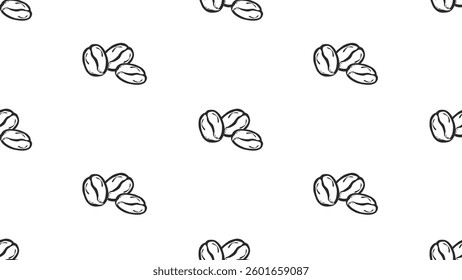 Coffee beans seamless pattern background. Coffee beans wallpaper. Coffee beans illustration pattern. Coffee beans background. Perfect for fabrics, textile, wallpaper, and decor. SSTKbackgrounds