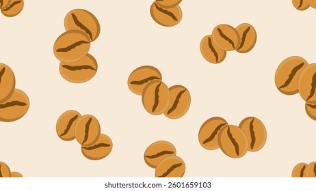 Coffee beans seamless pattern background. Coffee beans wallpaper. Coffee beans illustration pattern. Coffee beans background. Perfect for fabrics, textile, wallpaper, and decor. SSTKbackgrounds