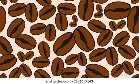 Coffee beans seamless pattern background. Coffee beans wallpaper. Coffee beans illustration pattern. Coffee beans background. Perfect for fabrics, textile, wallpaper, and decor. SSTKbackgrounds