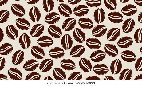 Coffee beans seamless pattern background. Coffee beans wallpaper. Coffee beans illustration pattern. Coffee beans background. Perfect for fabrics, textile, wallpaper, and decor. SSTKbackgrounds