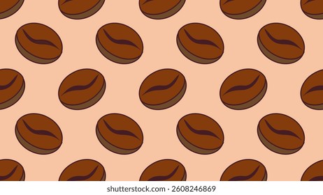 Coffee beans seamless pattern background. Coffee beans wallpaper. Coffee beans illustration pattern. Coffee beans background. Perfect for fabrics, textile, wallpaper, decor. SSTKbackgrounds