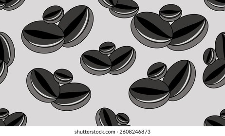 Coffee beans seamless pattern background. Coffee beans wallpaper. Coffee beans illustration pattern. Coffee beans background. Perfect for fabrics, textile, wallpaper, decor. SSTKbackgrounds