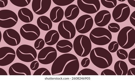 Coffee beans seamless pattern background. Coffee beans wallpaper. Coffee beans illustration pattern. Coffee beans background. Perfect for fabrics, textile, wallpaper, decor. SSTKbackgrounds
