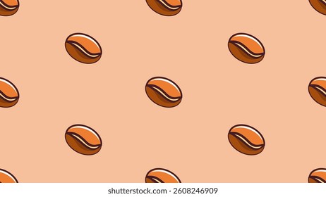 Coffee beans seamless pattern background. Coffee beans wallpaper. Coffee beans illustration pattern. Coffee beans background. Perfect for fabrics, textile, wallpaper, decor. SSTKbackgrounds