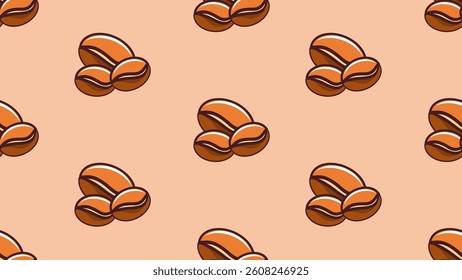 Coffee beans seamless pattern background. Coffee beans wallpaper. Coffee beans illustration pattern. Coffee beans background. Perfect for fabrics, textile, wallpaper, decor. SSTKbackgrounds