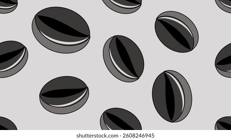 Coffee beans seamless pattern background. Coffee beans wallpaper. Coffee beans illustration pattern. Coffee beans background. Perfect for fabrics, textile, wallpaper, decor. SSTKbackgrounds