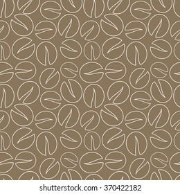 Coffee beans seamless pattern background. Vector illustration