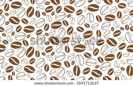 Coffee beans seamless pattern. Coffee background.
