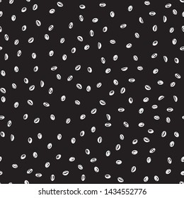 Coffee beans seamless pattern. Restaurant background, drawn vintage backdrop