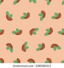 Coffee beans seamless pattern. Suitable for backgrounds, wallpapers, fabrics, textiles, wrapping papers, printed materials, and many more.