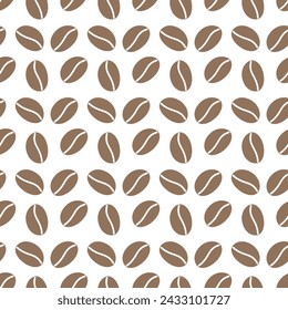 Coffee beans seamless pattern in trendy soft brown. Abstract background texture for wallpaper or web