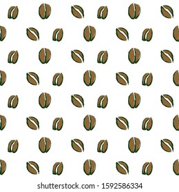 The coffee beans seamless pattern vector.