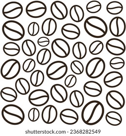 Coffee beans seamless pattern. Vector illustration.