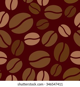 Coffee beans seamless pattern, vector