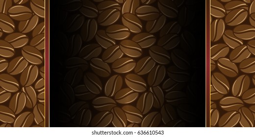 Coffee beans .  Seamless pattern. Vector illustration.