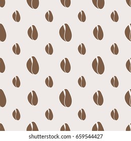 Coffee beans seamless pattern. Vector illustration.
