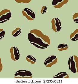 Coffee Beans Seamless Pettern Design. Coffee Beans Background Vector Illustration