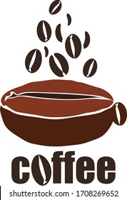 coffee beans seeds cafe hot tasty icon vector eps dark art logo  