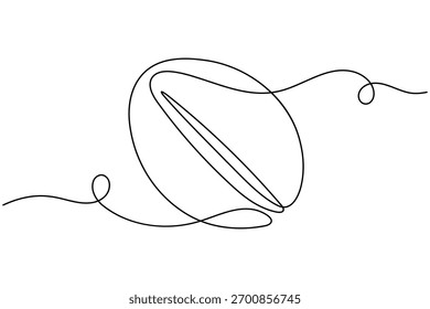 Granos de café y semillas de una línea continua dibujando sobre fondo blanco Ilustración vectorial de contorno de grano tostado minimalista