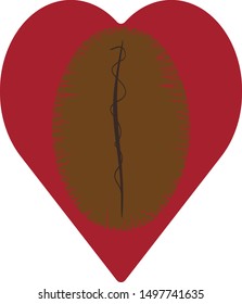 Coffee beans are set in heart. This picture is intended for you coffee lover
