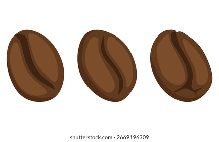 Conjunto de granos de café icono. grano de café aislado sobre fondo blanco.