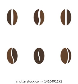 
Coffee beans set on white background.Vector Icons