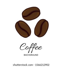 Coffee beans set on white background isolated.