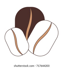 coffee beans set silhouette color section on white background vector illustration
