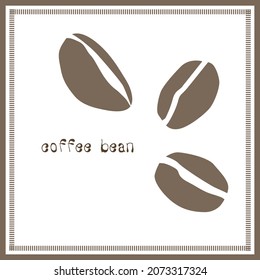 coffee beans set, simple monochrome illustration