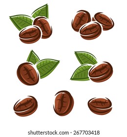 Coffee Beans Set Vector Stock Vector (Royalty Free) 267703418 ...