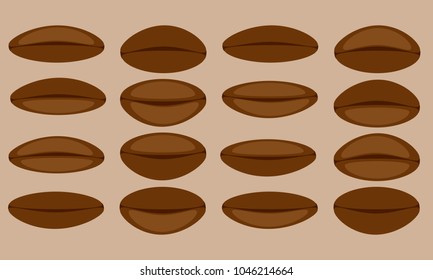 Coffee beans set vector illustration