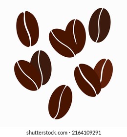 Coffee beans set. Vector illustration.