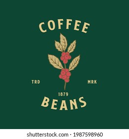 Coffee Beans Shop Illustration Logo for company vintage style vector