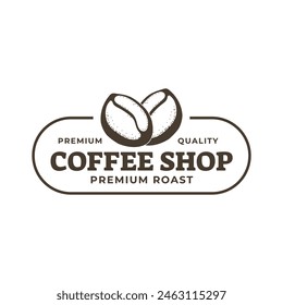 Coffee beans or coffee shop logo vector design template