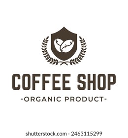 Coffee beans or coffee shop logo vector design template