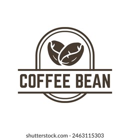 Granos de café o Plantilla de diseño de Vector con logotipo de cafetería