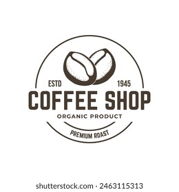 Coffee beans or coffee shop logo vector design template