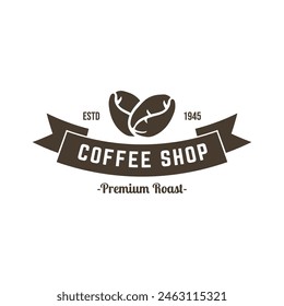 Coffee beans or coffee shop logo vector design template