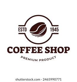 Coffee beans or coffee shop logo vector design template