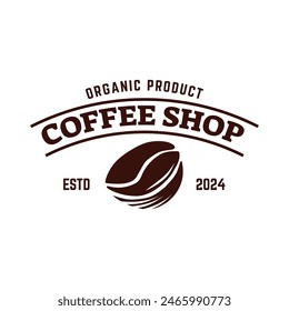 Granos de café o Plantilla de diseño de Vector con logotipo de cafetería