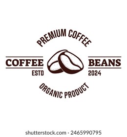 Granos de café o Plantilla de diseño de Vector con logotipo de cafetería