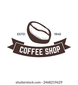 Coffee beans or coffee shop logo vector design template