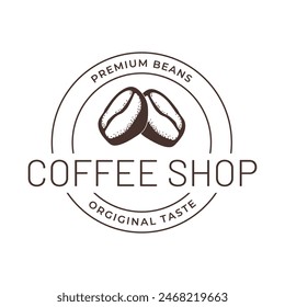 Coffee beans or coffee shop logo vector design template