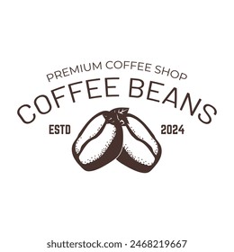 Coffee beans or coffee shop logo vector design template