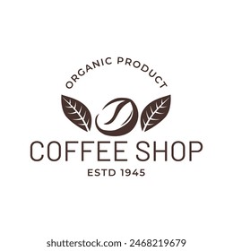 Coffee beans or coffee shop logo vector design template