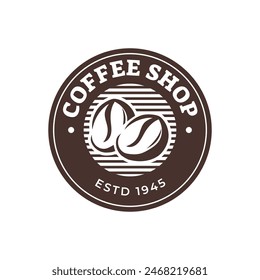 Coffee beans or coffee shop logo vector design template