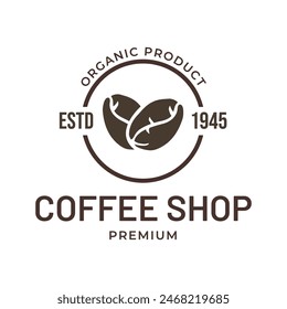 Coffee beans or coffee shop logo vector design template