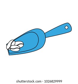 Coffee beans with shovel icon vector illustration graphic design