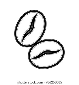 Coffee beans sign. Vector. Flat style black icon on white.
